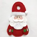 Housse de bouteille de vin Père Noël en tricot rouge avec bordure en fausse fourrure - Forme de Père Noël
