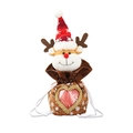 Detail of Christmas reindeer drawstring bag with heart window and sequin trim on fabric - Reindeer Style (Олень)