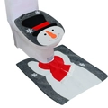 Housse d'abattant WC de Noël avec tapis motif bonhomme de neige en feutre gris festif - 43cmx55cm / Bonhomme de neige
