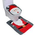Housse de siège de toilette Père Noël avec tapis en U en feutre gris et détails rouges - 43cmx55cm / Père Noël