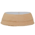 Cache-pied de sapin de Noël en toile de jute avec franges sur fond blanc épuré - Style Jute Naturelle (ML-O1499)