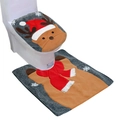 Ensemble housse de toilette et tapis en U de Noël avec motif renne marron et rouge - 43cmx55cm / Élan