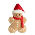 Cuscino natalizio in peluche di pan di zenzero con cappello rosso e sciarpa in lana - Stile Ragazzo Omino Di Pan Di Zenzero