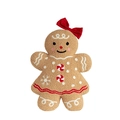 Cuscino peluche omino di pan di zenzero con fiocco rosso e ricami di fiocchi di neve - Stile Ragazza Omino Di Pan Di Zenzero