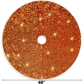 48 inch Christmas tree skirt featuring shiny orange sequins for holiday home decor - Diameter 122cm