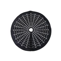 Jupe de sapin d'Halloween en tissu noir avec un motif de toile d'araignée blanche - Diamètre 60CM/24 Pouces