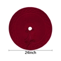 Gonna per albero di Natale rossa da 24 pollici in maglia a trecce con fiocchi decorativi - Diametro 62 cm / 24 pollici
