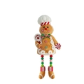 Gingerbread man chef plush toy holding a lollipop with festive red and green bow tie - Ml-o1158#18/bead-like Legs
