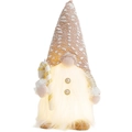 Gnomo di Natale luminoso in peluche con cappello bianco e barba con luce calda - Una Versione Maschile Del Lecca-lecca