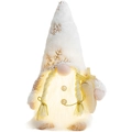 Light-up Christmas gnome doll with white plush hat and golden sequin snowflake patterns - Braided Style