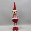 20-Zoll Weihnachts-Teddybär mit Teleskopbeinen in festlichem roten Strickoutfit - Bären-Stil (ML-M240AB)