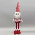 Detailansicht einer 20-Zoll-Weihnachtszwergpuppe mit langen Beinen und gestreifter Mütze - Weihnachtsmann mit gestreifter Mütze (ML-M242AB)