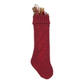 Classic red cable knit Christmas stocking filled with small festive gift boxes - Red