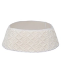 Copribase per albero di Natale beige con trama a rombi lavorata a maglia e soffice peluche - Stile con Texture a Rombi (ML-O1523)
