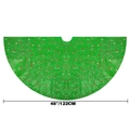 Klassieke groene kerstboomrok van 122 cm met feestelijke rode en zilveren krullen - Diameter 122 cm (48 inch)