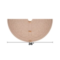36 Zoll cremefarbener Strick-Christbaumrock mit Zopfmuster und Holzknöpfen - Durchmesser 92cm / Beige