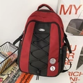 Sac à dos minimaliste en nylon rouge et noir avec une grande capacité pour femme - Sans Pendentif / Bordeaux