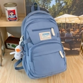 Zaino in nylon azzurro ad alta capacità con ciondolo a forma di papera per scuola e viaggi - Con Ciondolo / Blu