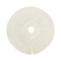 White knitted Christmas tree skirt with cable stitch patterns and bow tie closures - Medium Style / Off White