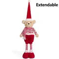 20-inch Christmas teddy bear with telescopic legs and Nordic style sweater design - Telescopic Height (Approx. 63-80cm)