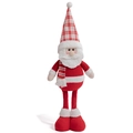 Stehende Weihnachtsmann-Plüschpuppe mit rot-weiß karierter Mütze und weichem Bart - Rot-Weiß Karierter Hut Stil