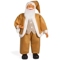 Babbo Natale classico da 31 pollici in velluto oro champagne con gilet grigio e occhiali - Stile Oro