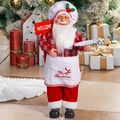 Detailed chef Santa Claus doll with Merry Christmas apron and Welcome sign prop - Chef Style