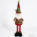 Weihnachtsmann-Puppe mit Teleskopbeinen in kariertem Mantel und roter Strickmütze - Teleskop-Weihnachtsmann