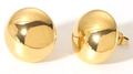 U-shaped 18K gold plated stainless steel stud earrings with semi-spherical design - Semi-Sphere Stud Earrings (YYE023431) / Gold