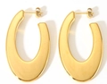 Boucles d'oreilles créoles épaisses en U plaqué or 18 carats en acier inoxydable - Créoles en U Miroir Épaisses (YYE023444) / Or