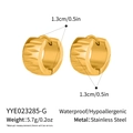 18K goud vergulde roestvrijstalen creolen met een getextureerde afwerking en waterbestendig - Yye023285-g