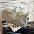Bolso de viaje verde salvia de gran capacidad con asas dobles y correa de hombro - Verde