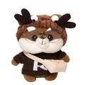 Simpatica borsa a tracolla peluche scoiattolo con corna di renna, occhiali e maglione H - Stile Maglione Lettera H / Marrone