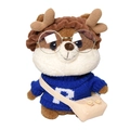 Graziosa borsa a tracolla in peluche a scoiattolo con occhiali e corna in maglione blu - Stile Maglione Lettera P / Blu