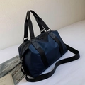 Große dunkelblaue wasserdichte Oxford-Reisetasche mit Griffen und abnehmbarem Schultergurt - Blau