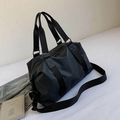 Schwarze Reisetasche aus Oxford-Gewebe mit großem Fassungsvermögen und Schultergurt - Grau