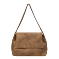 Vintage braune Tragetasche aus Leder mit eleganter Metallkette und Textur-Finish - Braun