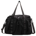 Große schwarze Techwear Reisetasche aus Nylon mit Schnallen und verstellbarem Schultergurt - Groß / Schwarz