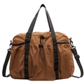 Braune Nylon-Reisetasche mit großem Fassungsvermögen und verstellbarem Schultergurt - Groß / Braun