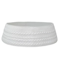 Cache-pied de sapin de Noël blanc en grosse maille avec texture torsadée élégante - ML-O1544B / Blanc