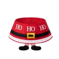 Weihnachtsbaumständer mit Weihnachtsmann-Gürtel und Plüschbeinen in festlichem Rot-Weiß - Weihnachtsmann Elfenbeine Stil (ML-O897)