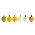 Decorazioni di zucca fatte a mano in feltro di lana in colori autunnali, set di 6 - Stile Pigna