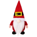 Portaposate natalizio a forma di gnomo con cappello rosso a maglia e fibbia - Stile Babbo Natale (ML-L1047A)