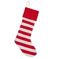 Christmas stocking with red and white horizontal stripes and a hanging loop - Red Stripes