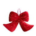 Fiocco rosso in velluto per albero di Natale con decori dorati per feste natalizie - Grande