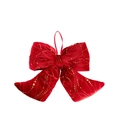 Fiocco di Natale in velluto rosso con pois dorati e dettagli glitterati - M