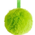 Bright green Christmas pompom ornament with matching hanging ribbon for party decor - Green Simple Style (ML-O1223C)