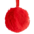 Festlicher roter Plüsch-Pompon-Anhänger mit Schlaufe für Weihnachtsdekorationen - Rot Einfacher Stil (ML-O1223B)