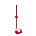Christmas elf leg hanging ornament with red and green striped patterns and sequins - Red Boots Sequin Style (ML-O855)