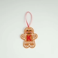 Gingerbread man felt ornament with red letter K and pink heart cheeks for Christmas - Letter K(ML-O1455/K)